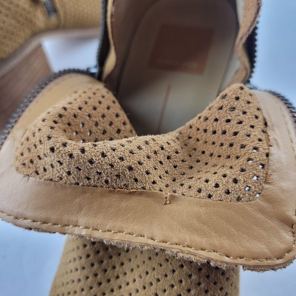 Dolce Vita Sable Camel Suede Leather Ankle Bootie - Picture 12 of 14